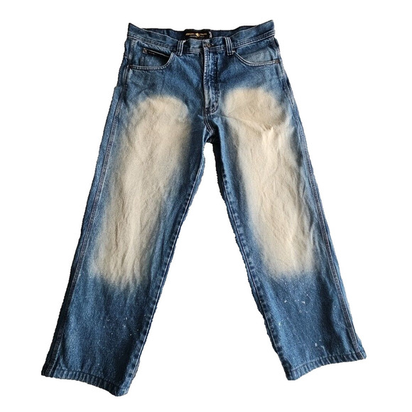 Jordan Craig Jeans Men's 36x32 Medium Blue Wash Distressed Bootcut Denim 79771 - Picture 1 of 16